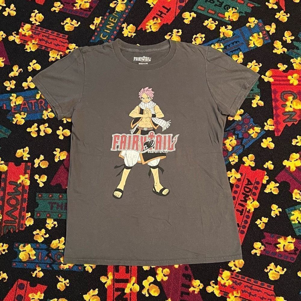 Fairy Tail Natasha Dragneel Grey Graphic Tee Shirt / Size M